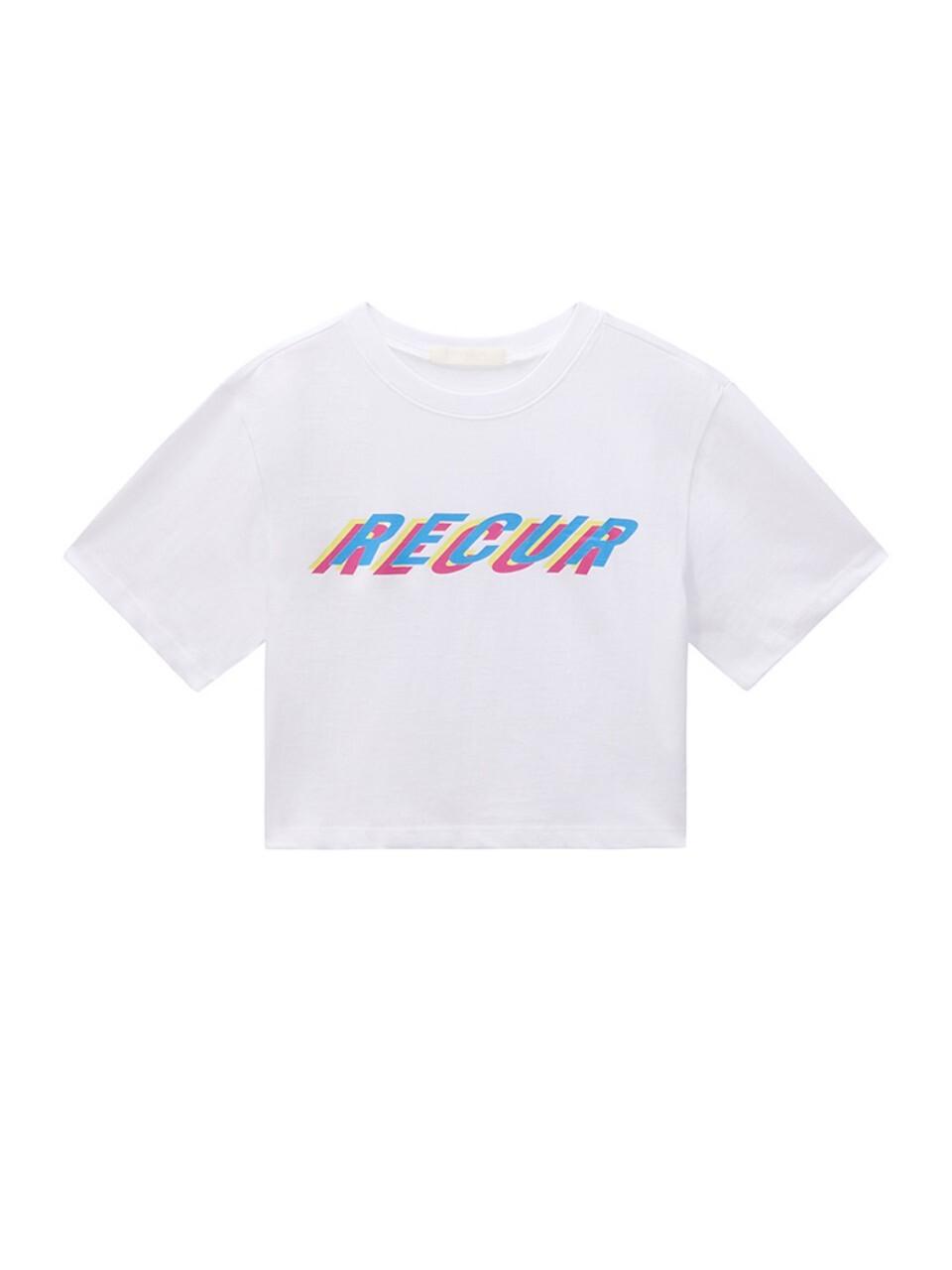 Recur,ecur Multi Color Crop T-Shirt_White