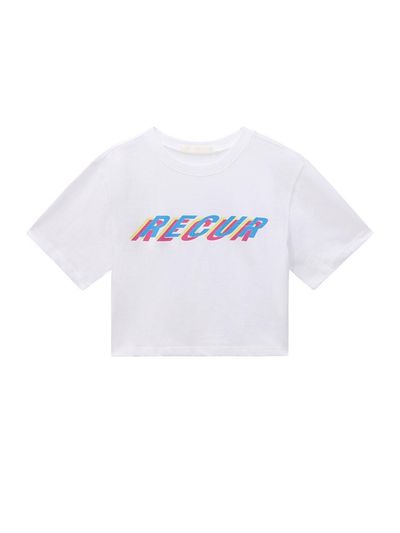 Recur,ecur Multi Color Crop T-Shirt_White
