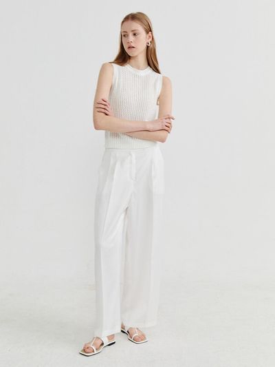 Recur,ecur Muse wide slacks White