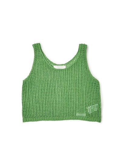 Recur,ecur Net Sleeveless Top_Green
