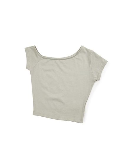 Recur,ecur One Shoulder T-Shirt_Khaki