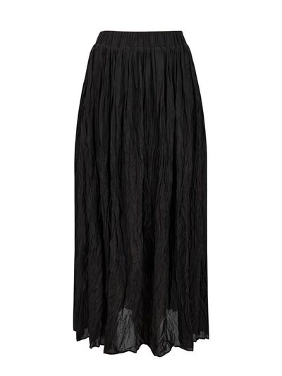 Recur,ecur silk pleats skirt_black