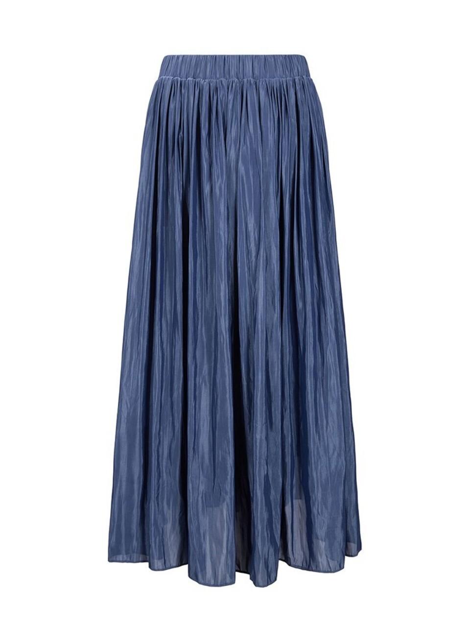 Recur,ecur silk pleats skirt_blue