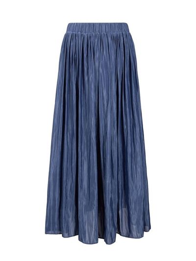 Recur,ecur silk pleats skirt_blue