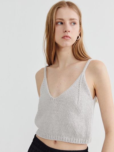 Recur,ecur Sleeveless knit Light gray
