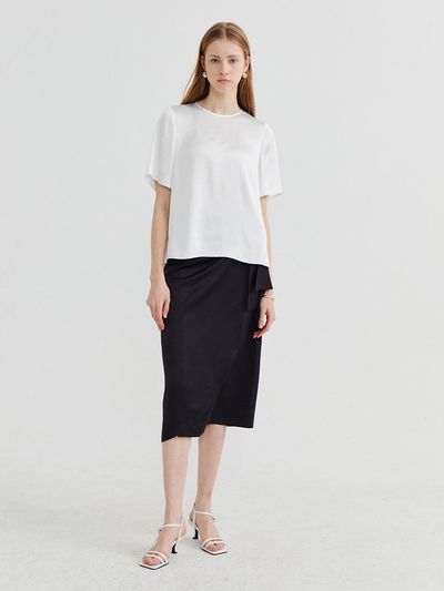 Recur,ecur Soft satin blouse White