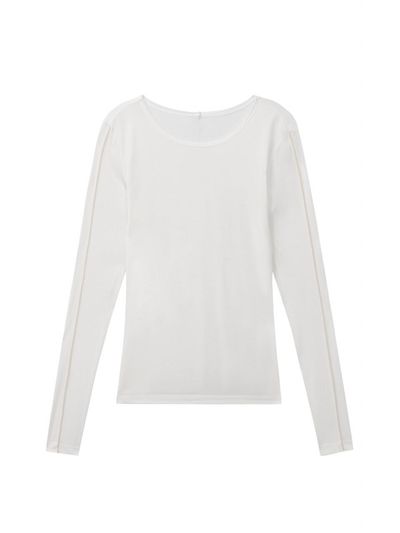 Recur,ecur Stitch long t-shirt White