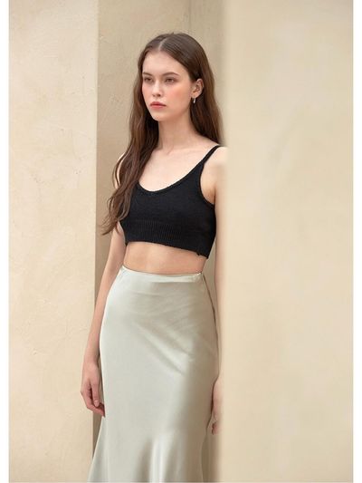 Recur,ecur Swim Knit Top_Black