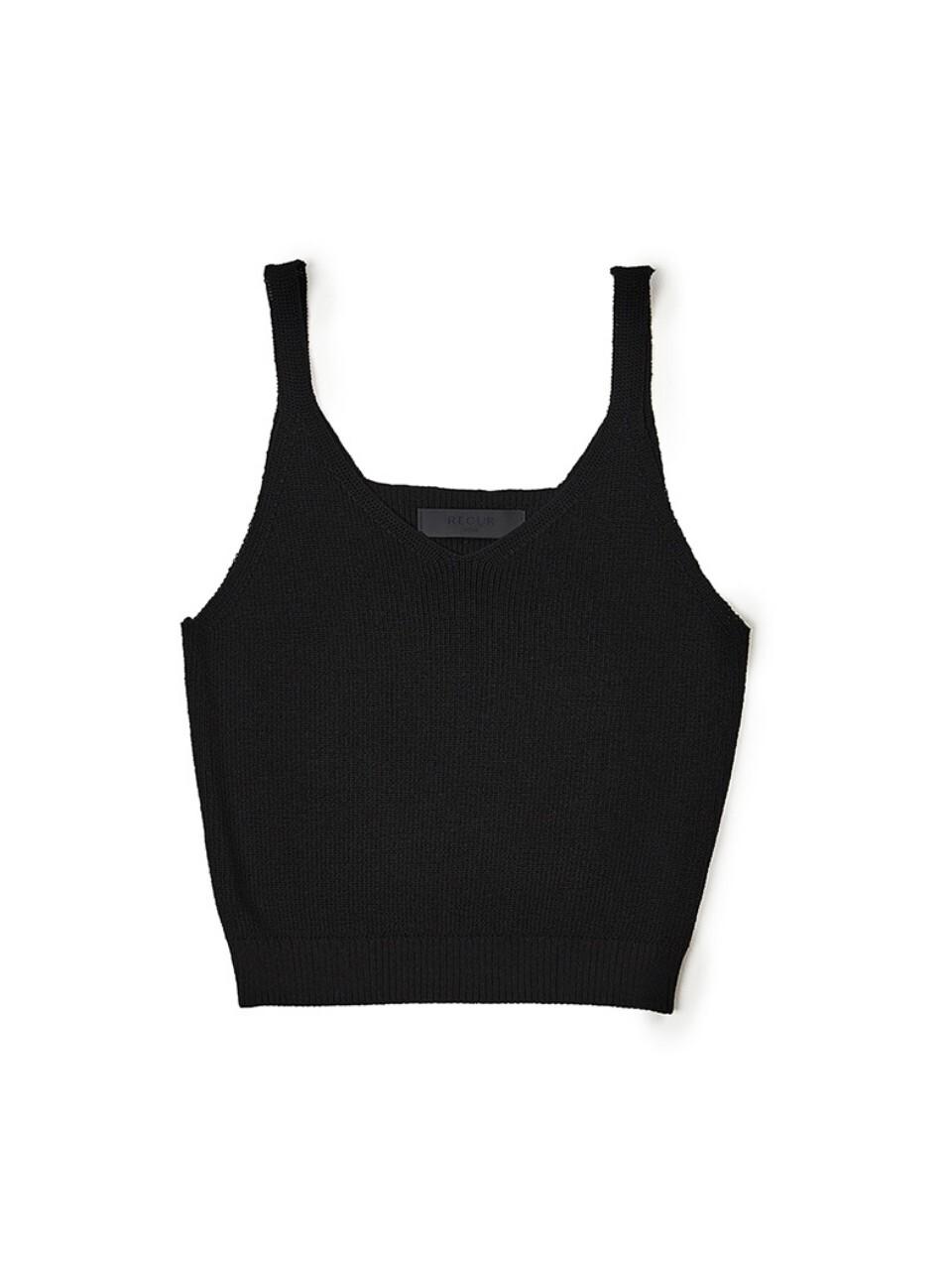 Recur,ecur Texture Sleeveless Knit Top_Black