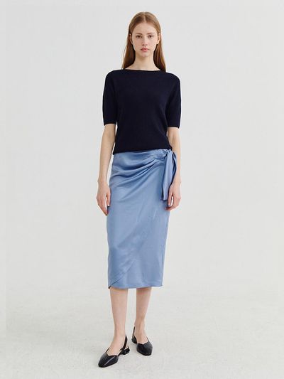 Recur,ecur Tulip Wrap Skirt Blue
