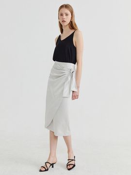 Recur,ecur Tulip Wrap Skirt white