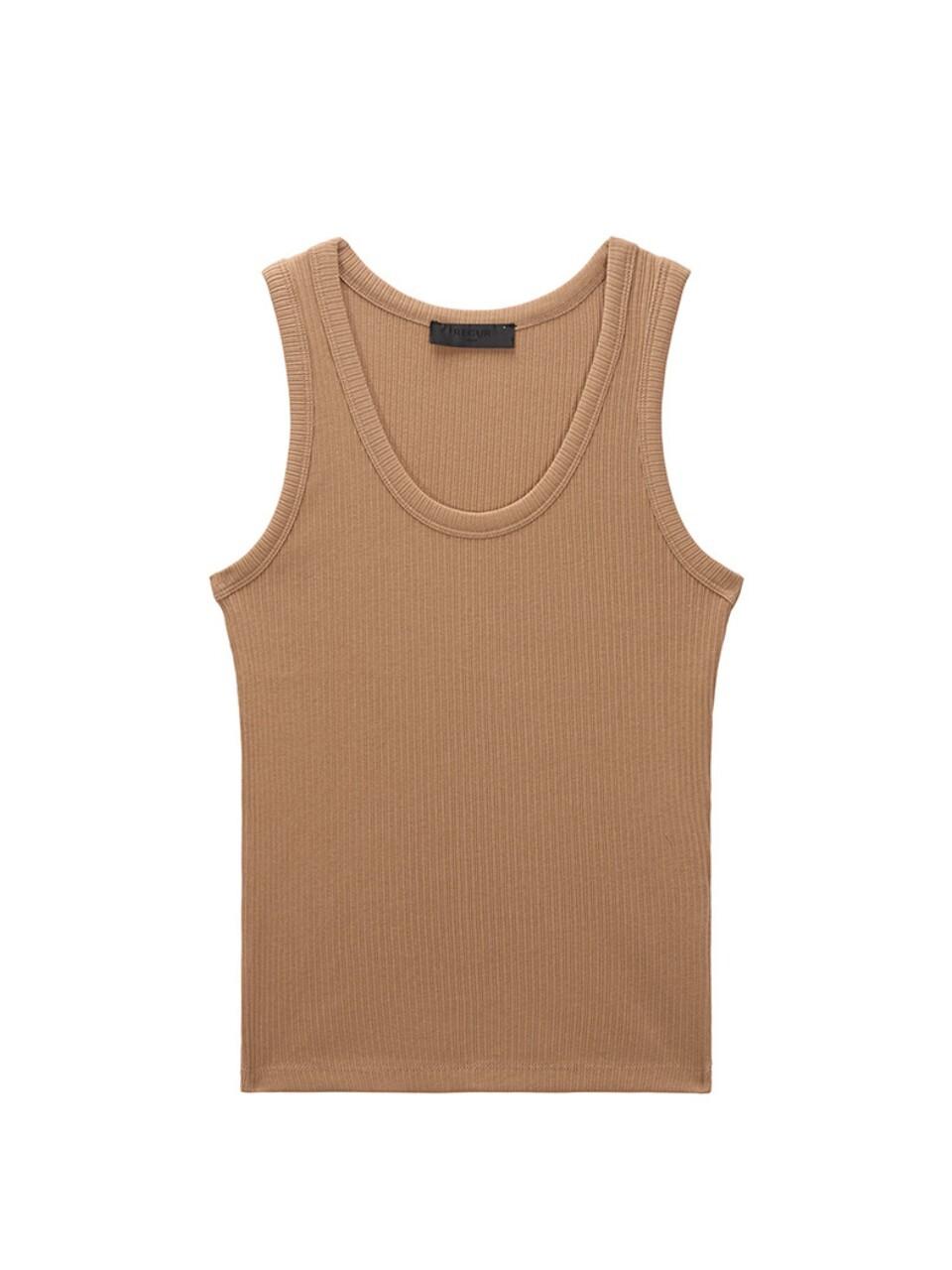 Recur,ecur U neck sleeveless_brown