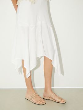 Recur,ecur Unbalanced Strap Slippers - Nude