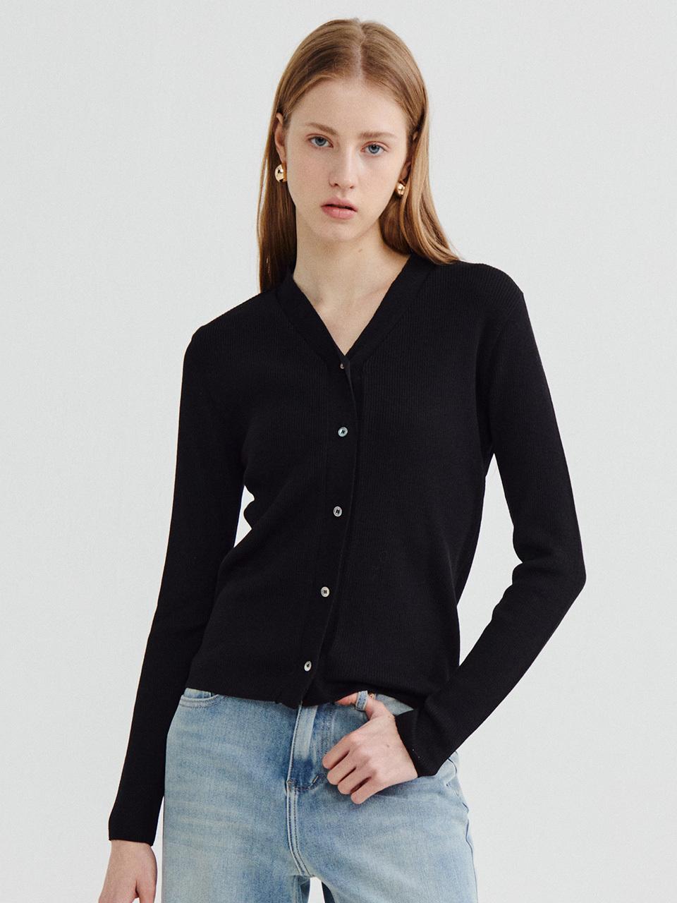 Recur,ecur Wool blended cardigan Black