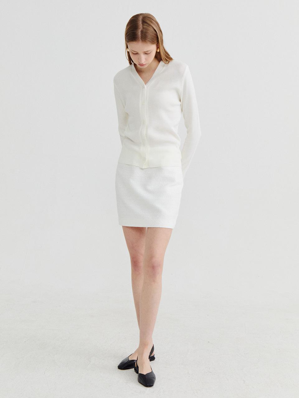 Recur,ecur Wool blended cardigan white