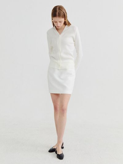 Recur,ecur Wool blended cardigan white
