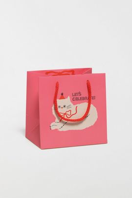 Red Cap Cards Red Cap Cards Red Cap Fluffy Cat Small Gift Bag at Urban Outfitters