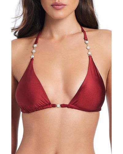 Red Carter Red Carter Embellished Classic Triangle Bikini Top