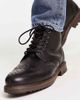 Red Tape Red Tape lace up brogue boots in black leather - 4