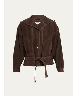 RE/DONE Debbie Belted Suede Jacket