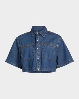 RE/DONE Denim Oversized Crop Shirt