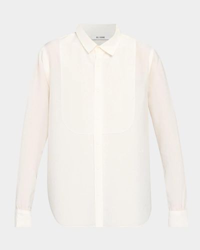 RE/DONE Dillon Cotton-Silk Voile Button-Front Shirt