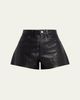 RE/DONE Leather A-Line Shorts - 1