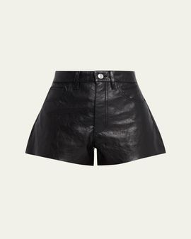 RE/DONE Leather A-Line Shorts