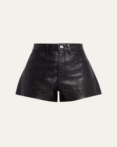 RE/DONE Leather A-Line Shorts