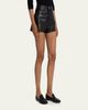RE/DONE Leather A-Line Shorts - 4