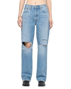 Re/done Re/Done 90s' Comfy High Rise Jeans in Sunfaded Destroy