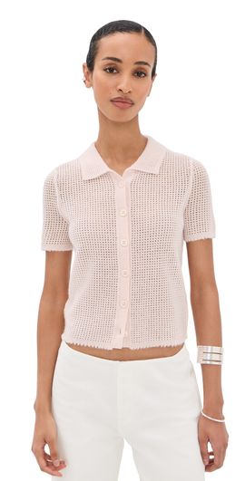 RE/DONE RE/DONE Amelia Cashmere Polo Pink Salt