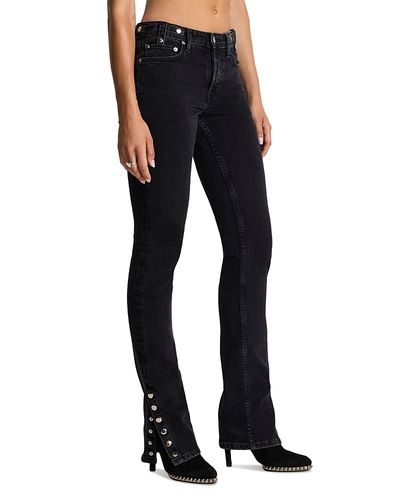Re/done Re/Done Britt Mid Rise Slim Straight Jeans in Backtrack