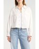 Re/Done Re/Done Camper Raw Hem Crop Snap-Up Twill Shirt - 1