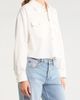 Re/Done Re/Done Camper Raw Hem Crop Snap-Up Twill Shirt - 3