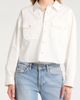 Re/Done Re/Done Camper Raw Hem Crop Snap-Up Twill Shirt - 4