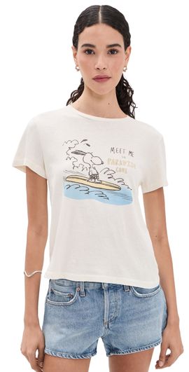 RE/DONE RE/DONE Classic Tee Snoopy Hang Ten Vintage White