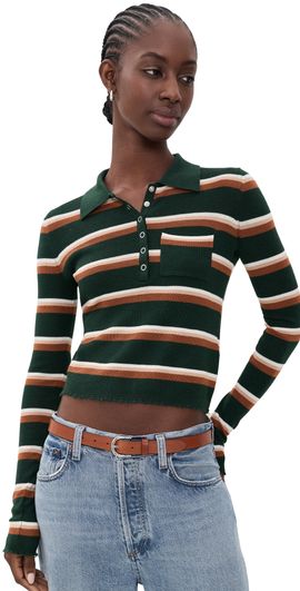 RE/DONE RE/DONE Erin Striped Pullover Aspen/Cognac