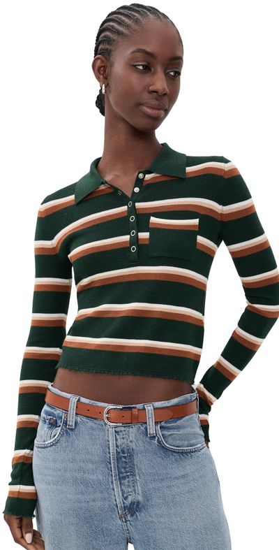 RE/DONE RE/DONE Erin Striped Pullover Aspen/Cognac