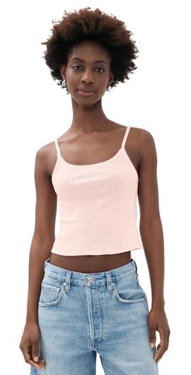 RE/DONE RE/DONE Jolie Tank Pink Salt Honeycomb