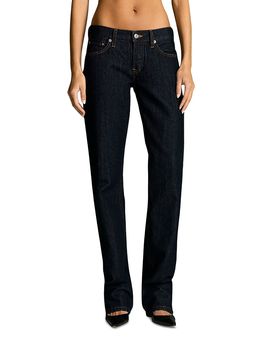Re/done Re/Done Kaia Mid Rise Straight Jeans in Rinsed Romance