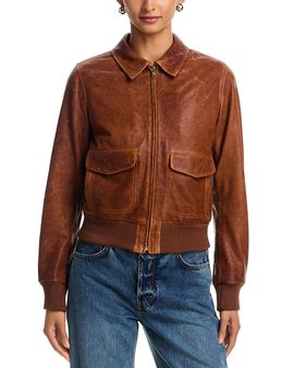 Re/done Re/Done Quinn Leather Bomber Jacket