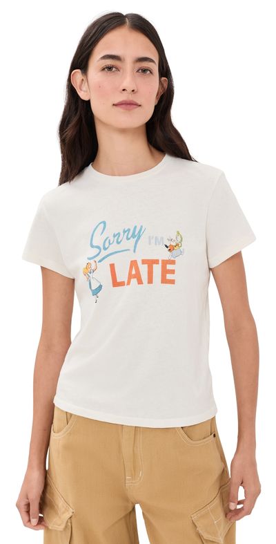RE/DONE RE/DONE Redone x Disney Alice Late Classic Tee Vintage White