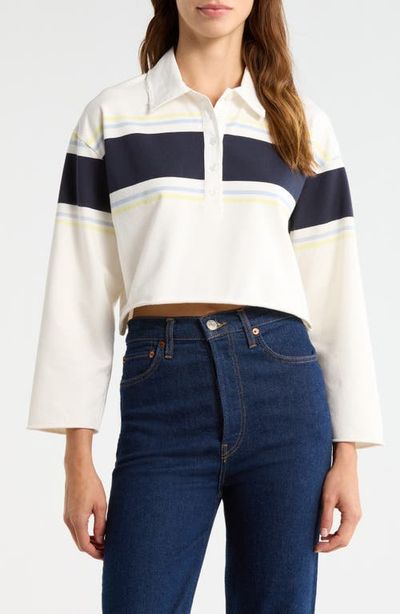 Re/Done Re/Done Stripe Cotton Crop Rugby Polo