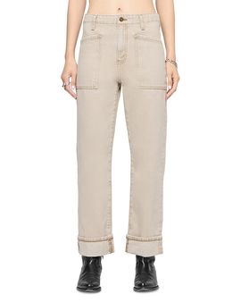 Re/done Re/Done The Bender High Rise Utility Jeans in Quiet Khaki