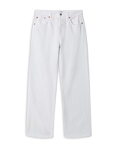 Re/done Re/Done The Thrasher Mid Rise Loose Straight Jeans in Blanco