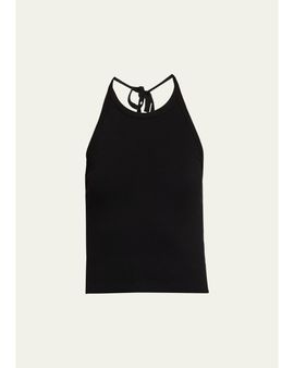 RE/DONE Sylvie Ribbed Halter Tank Top