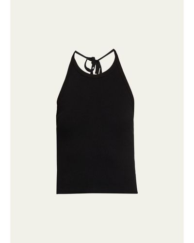 RE/DONE Sylvie Ribbed Halter Tank Top