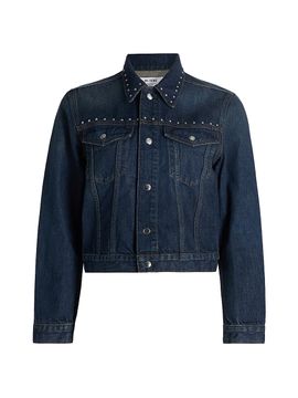 Re/done Women's Baby Studded Trucker Jacket