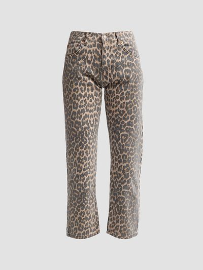 RE/DONE Women's Blondie Leopard Mid-Rise Jeans